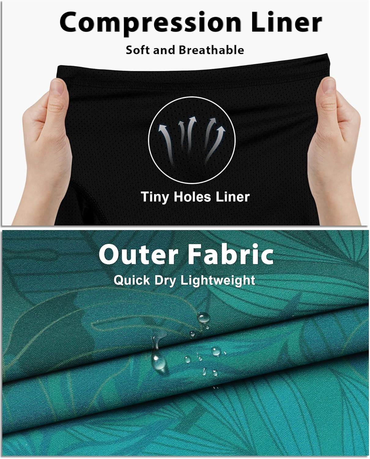 BOJIN 2 in 1 Mens Swim Trunks with Compression Liner 5.5" Inseam Quick Dry Bathing Suit Shorts with Zipper Pockets - Image 4