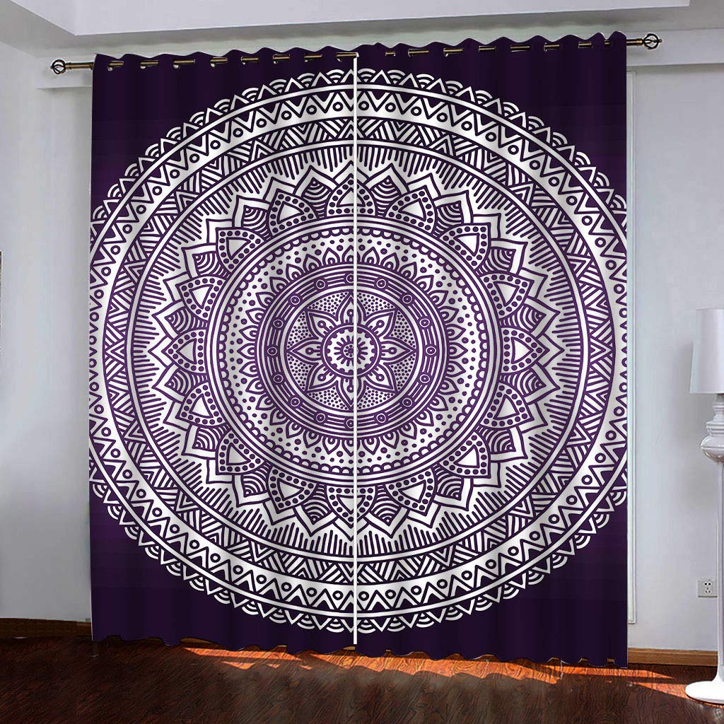 Rideau occultant opaque de haute qualité avec de magnifiques motifs mandala