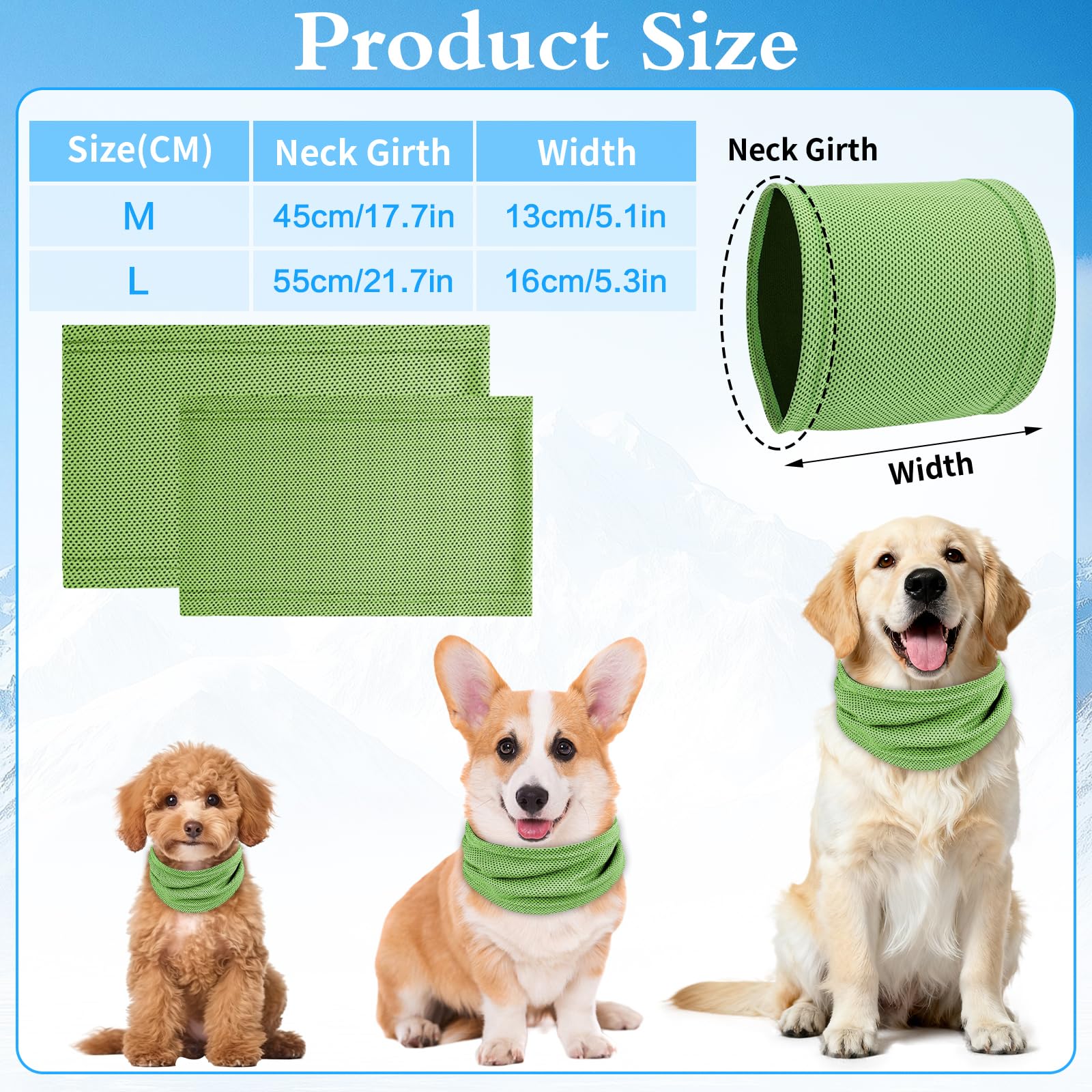 Collare Refrigerante per Cani, Bandana Rinfrescante Traspirante per Animali Domestici Estate