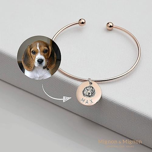 Miniatura 5 de MignonandMignon Pulsera personalizada para fotos de mascotas, brazalete de regalo de cumpleaños para ella, diseño de gato lindo y lindo gato