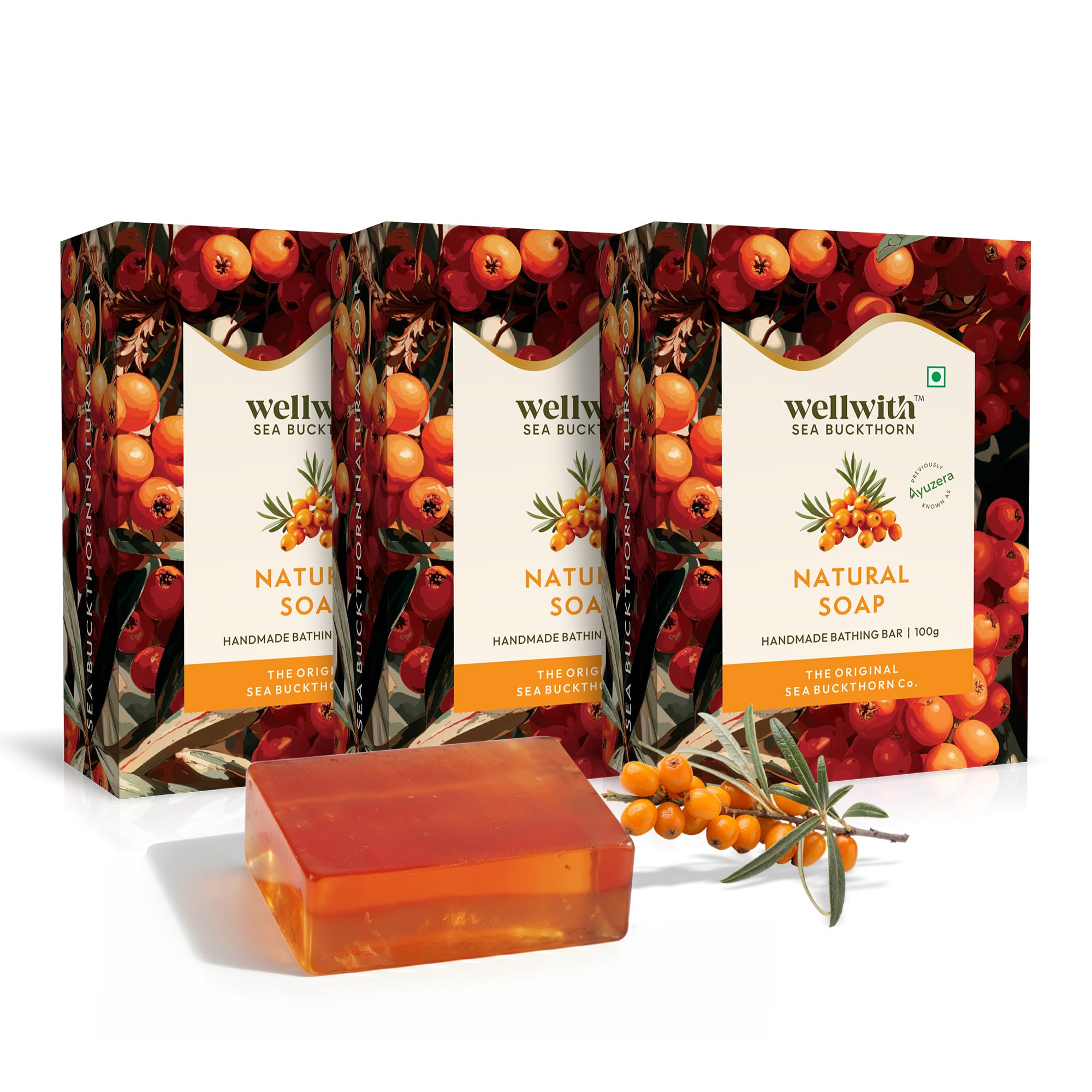 Sea Buckthorn Natural Soap (100g, Pack of 3) – Handmade Bathing Bar with Omega-7, Vitamins A & C, Antioxidants for All Skin Types-image-15