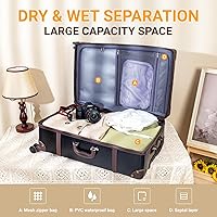 Amazon.com | NZBZ Vintage Luggage Sets for Women, PU Leather
