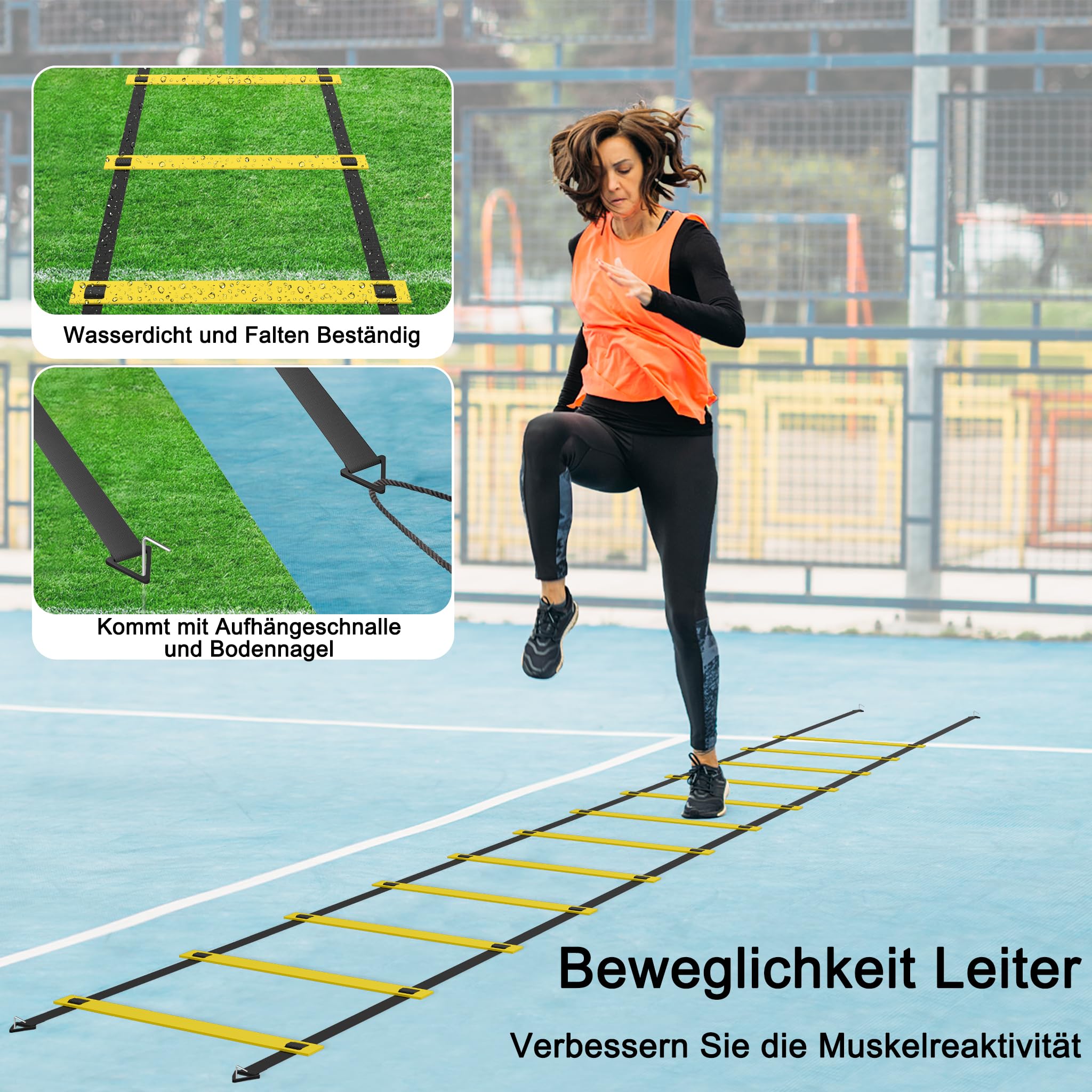 TNOMSNO Speed Agility Training Kit Voetbal Training Ladder 6