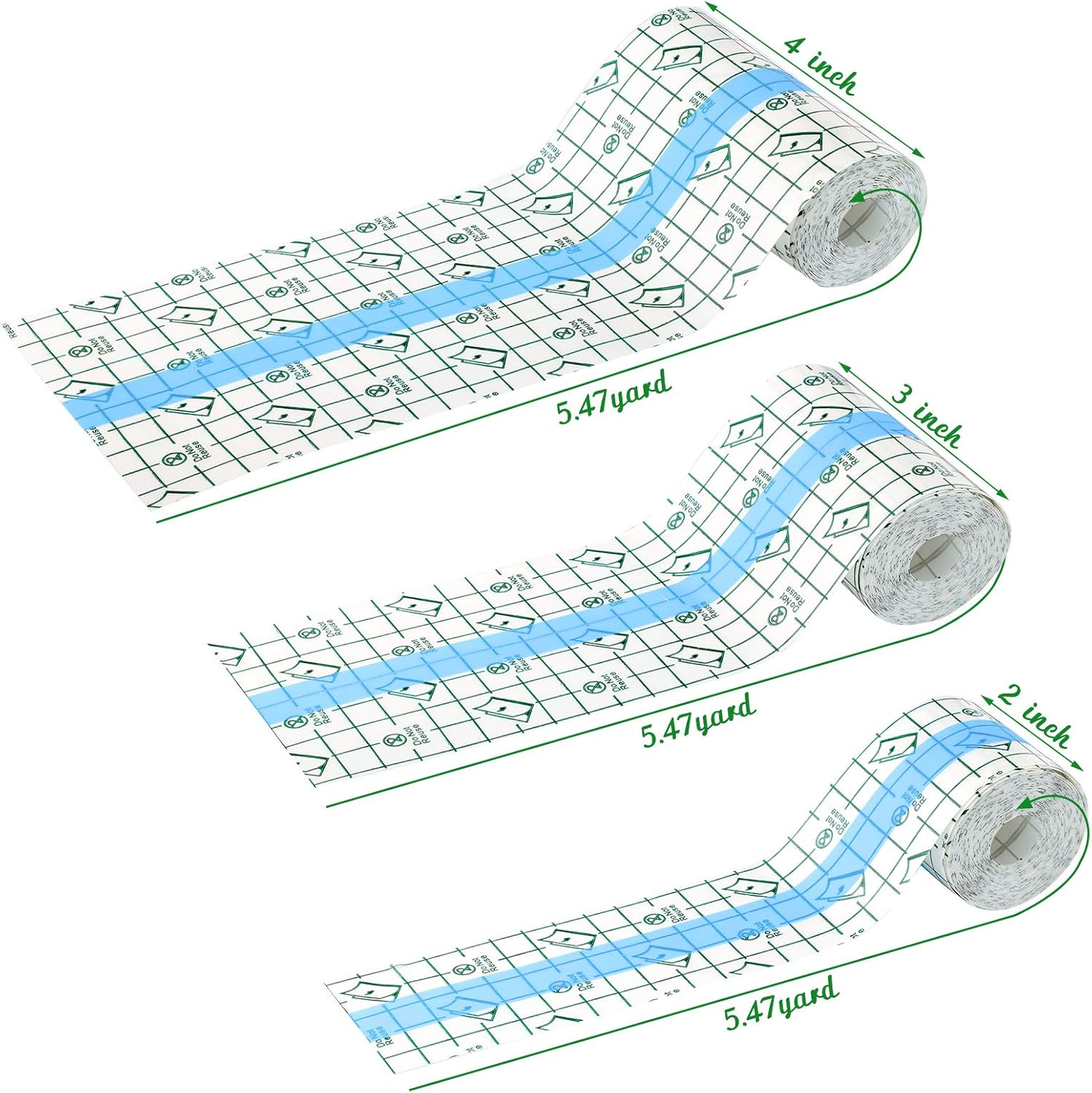 Nuanchu 3 Pieces Transparent Stretch Adhesive Bandage Waterproof Clear Adhesive Film Bandages Dressing Tape - Image 2
