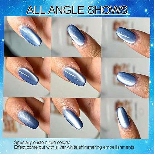 Miniatura 7 de Planet - Esmalte de uñas de gel de ojo de gato, esmalte de gel de gelatina para gatos con barra magnética, diseño de ojos de gato magnético de