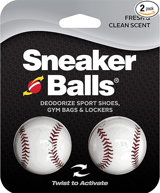 Odor-Fighting Shoe Fresheners, Eliminates Unpleasant Smells, Perfect For Sneakers, Gym Bags, Gear Bags, Drawers, Lockers, And More!, Baseball, 2 Pack