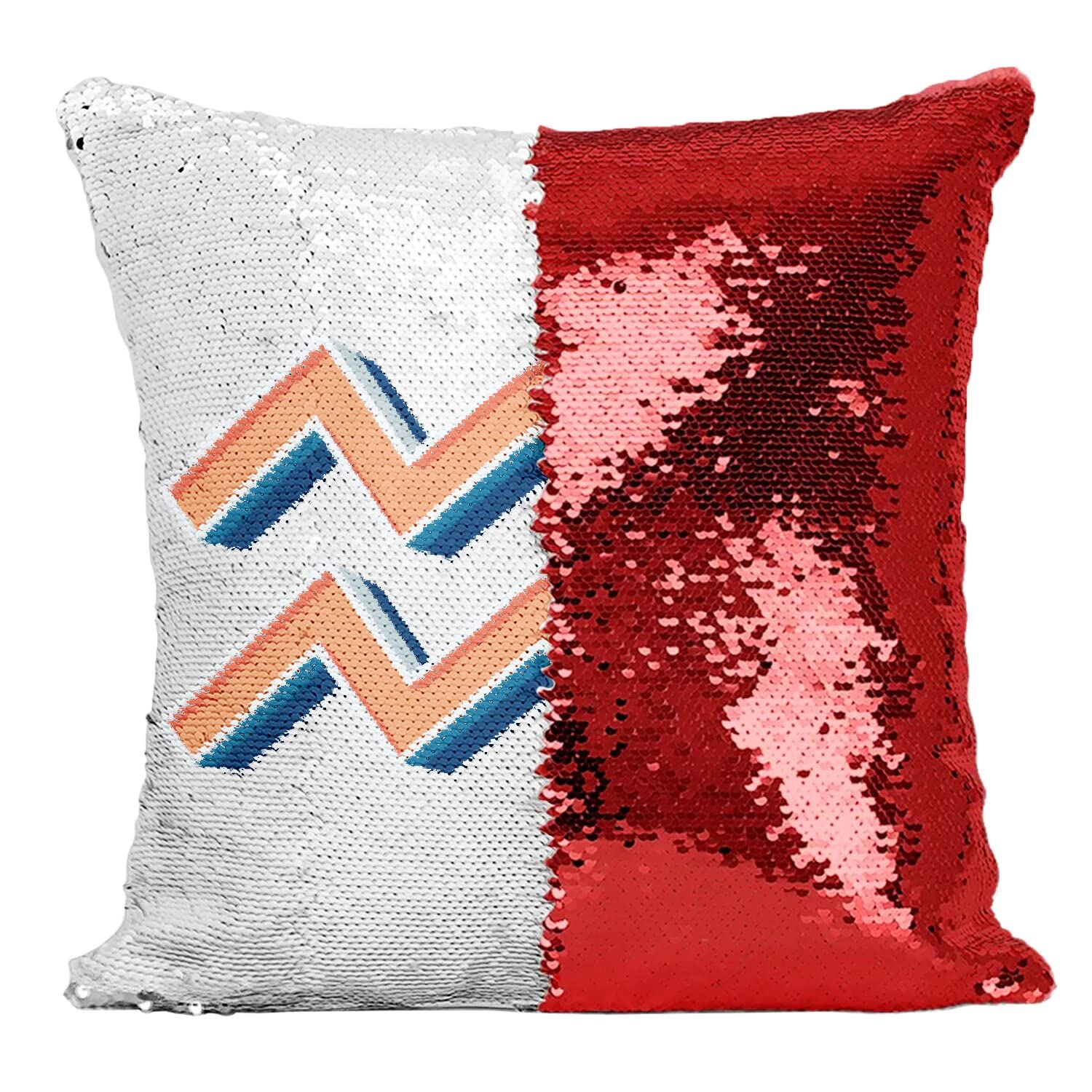 Coussin Verseau Rouge à Paillettes pour Déco Salon Astres