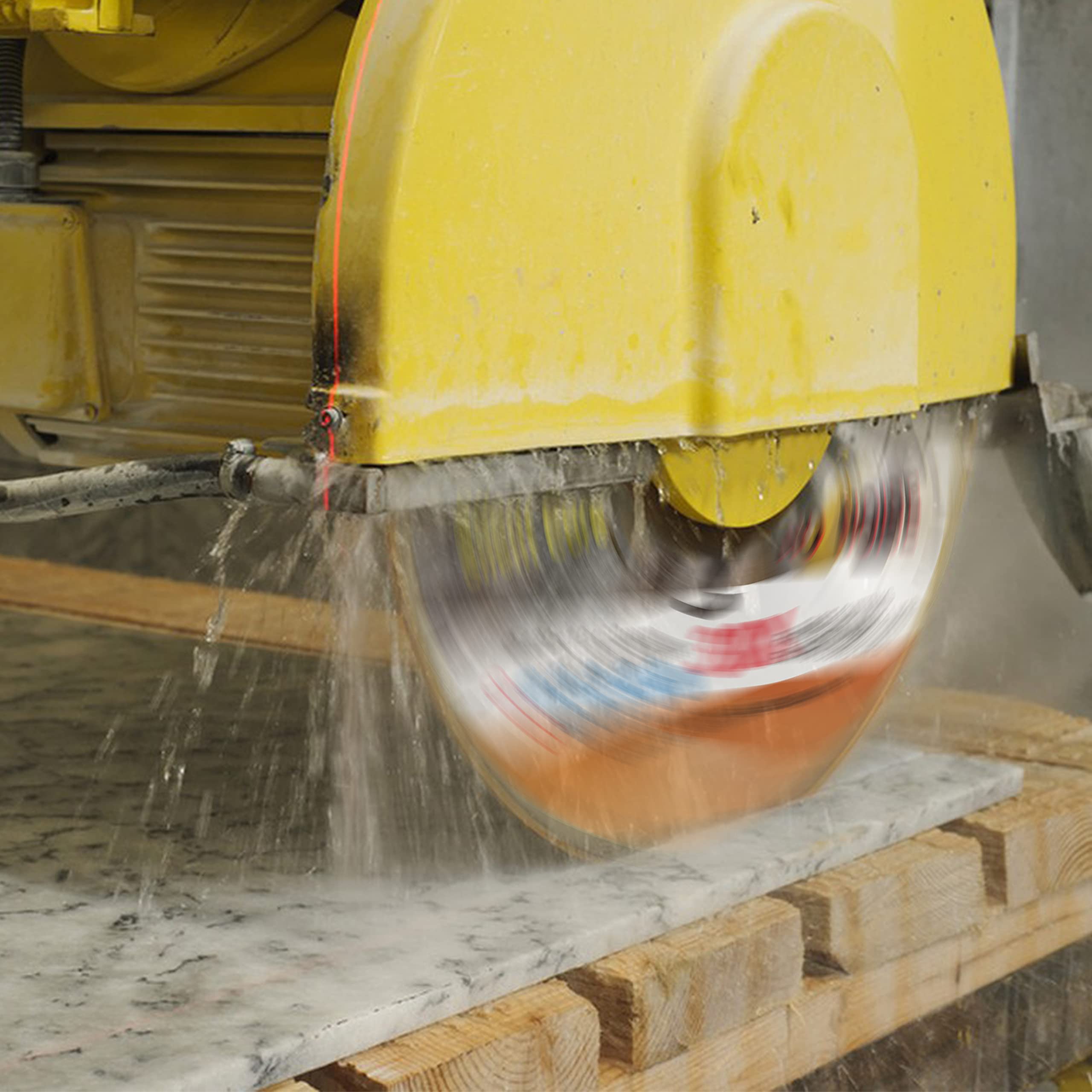 FEWELL Diamentowa tarcza do cięcia marmuru 420 mm, cicha tarcza diamentowa 10 mm segment diamentowa brzeszczot piły 60 mm trzpień z pierścieniem 50 mm