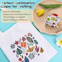 Vista 2 de HTVRONT Papel de sublimación de 8.5 x 11 pulgadas, 30 hojas de papel de transferencia de sublimación compatible con impresora de inyección de tinta