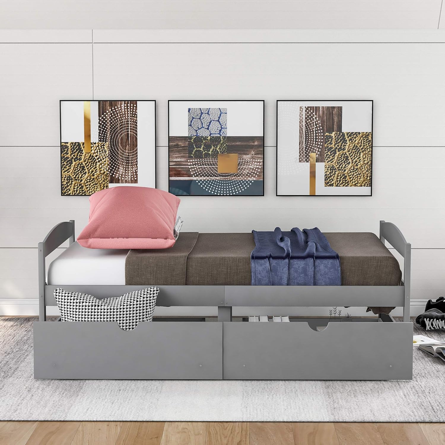 Buy Merax Classic Solid Wood Day Bed with Storage Drawers Platform Bed