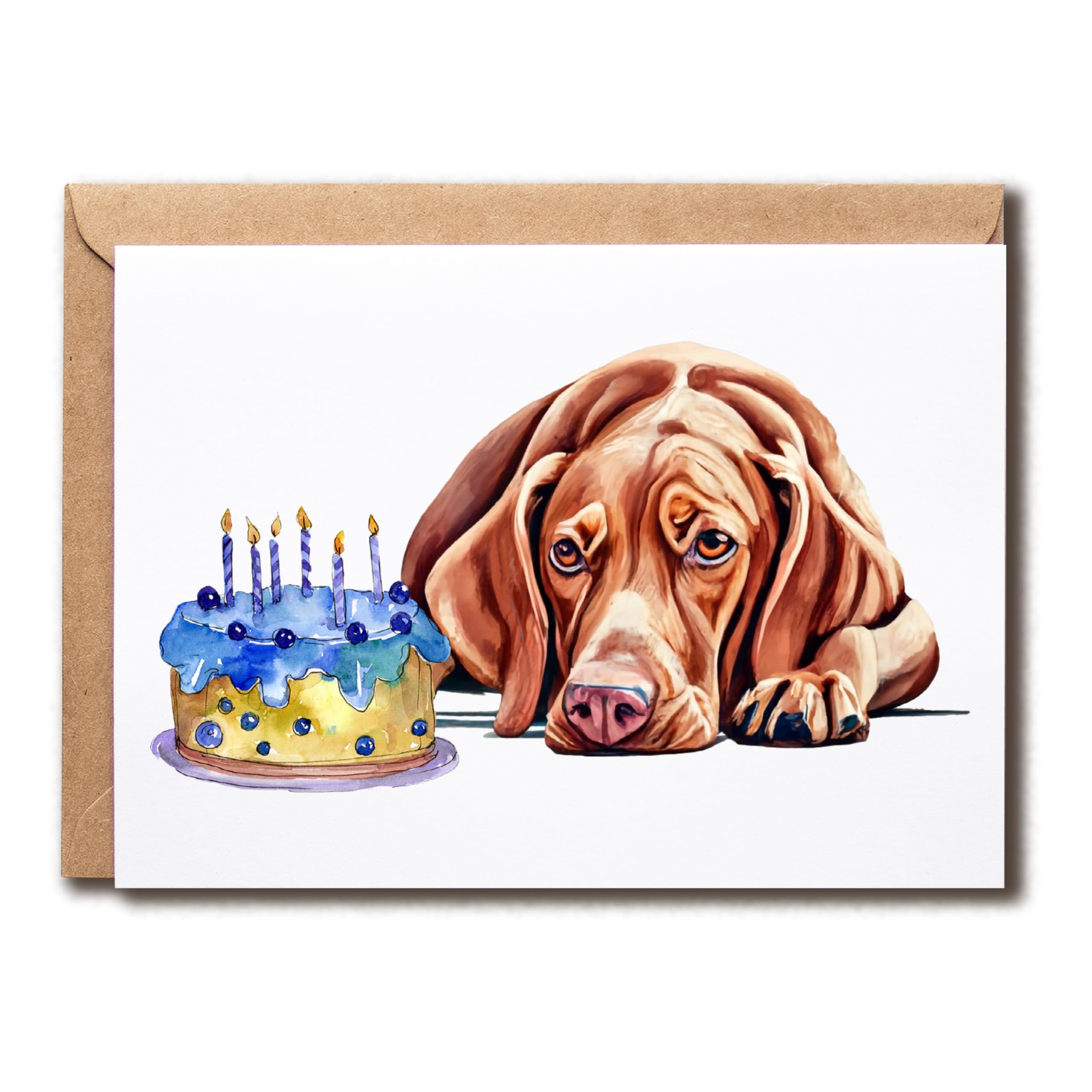 GoGiDesignsGoGiDesigns Vizsla Greeting Card - Vizsla Greeting Cute Card - Hungarian Vizsla Bday Anniversary - Vizsla Birthday Greeting Card, White