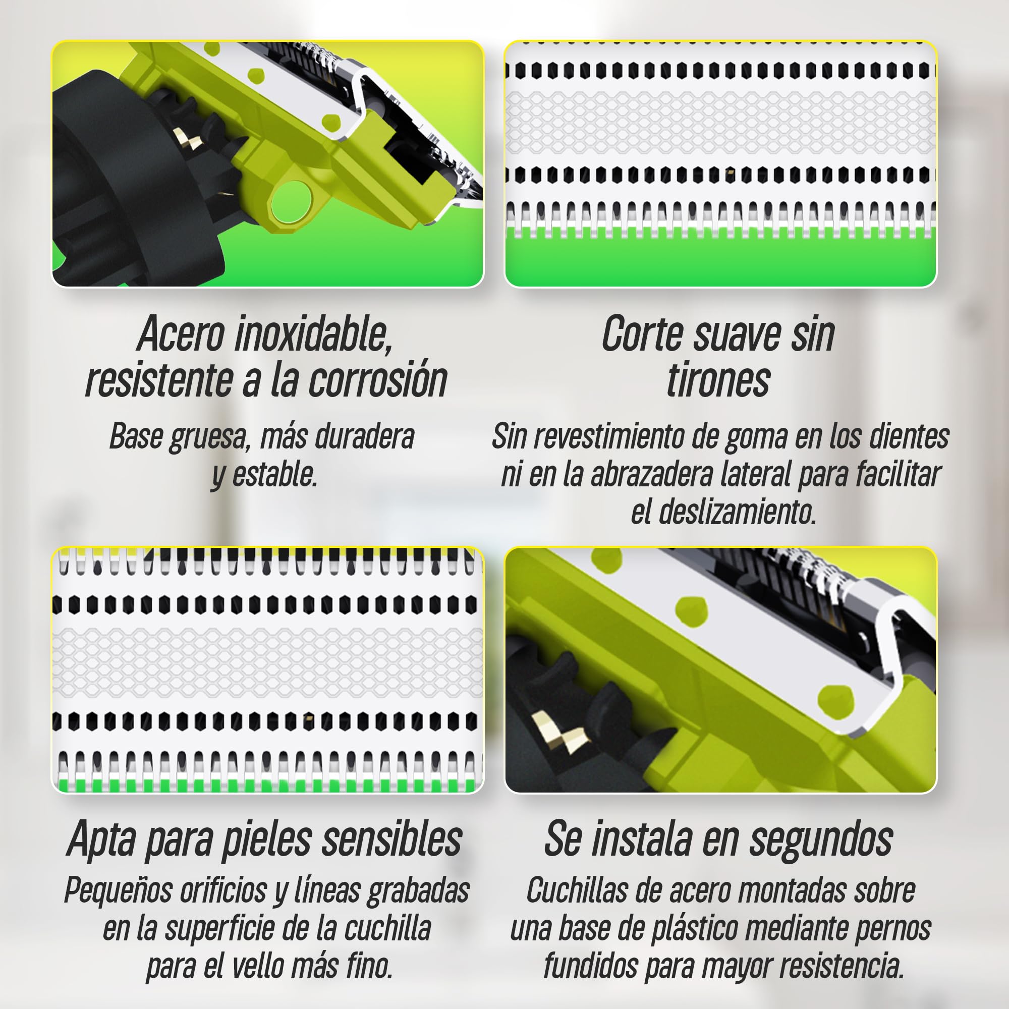 Uniblade Cabezales de repuesto compatibles con OnebBlade - Recambios, cuchillas de maquinillas de afeitar compatibles