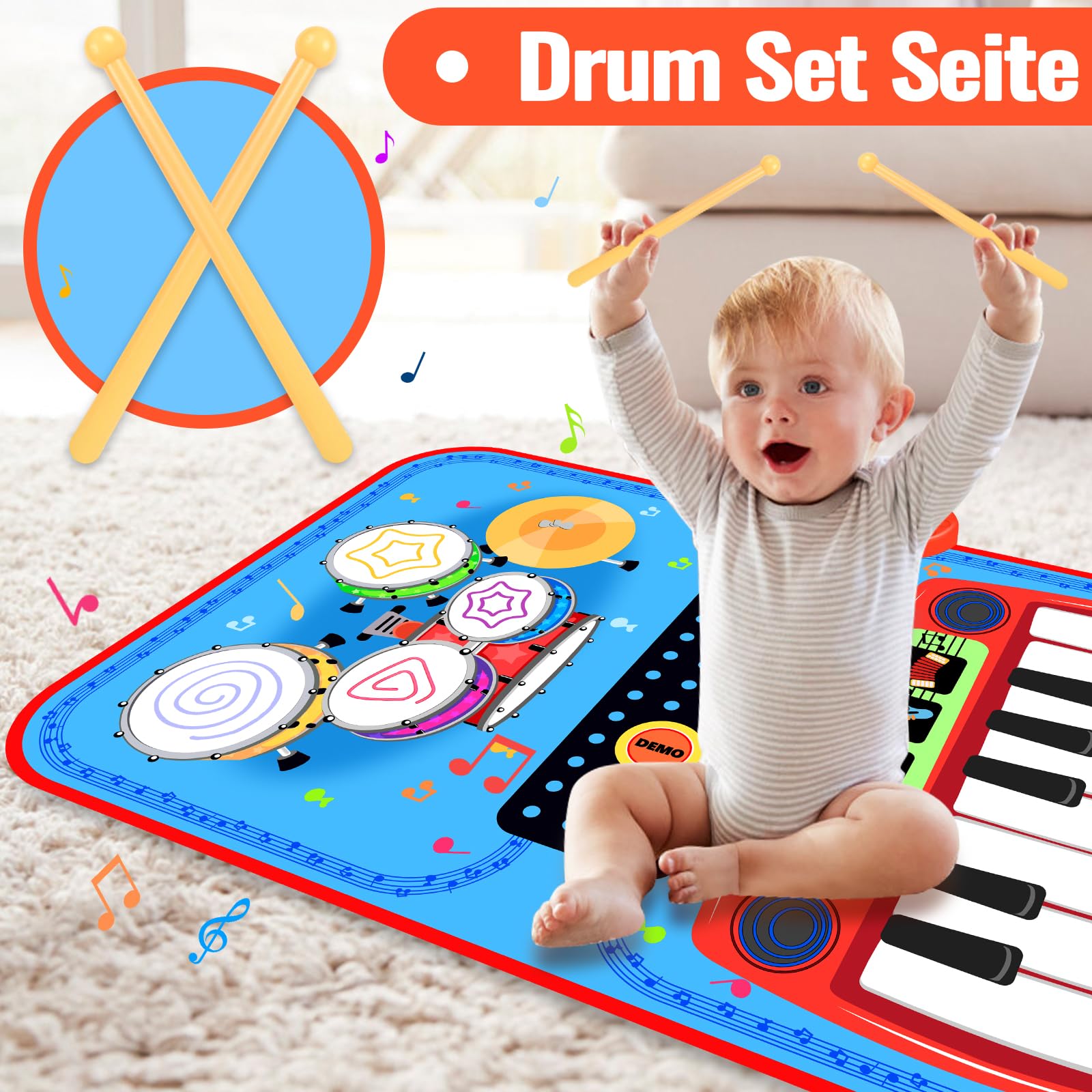 Jouet Bebe Enfant 1 2 3 Ans Tapis Musical Bébé Cadeau Jouet Fille 1-5 Ans Cadeau Jeux Enfant 1-5 Ans Cadeau Piano Cadeaux Noel Rose - Puériculture & Eveil bébé