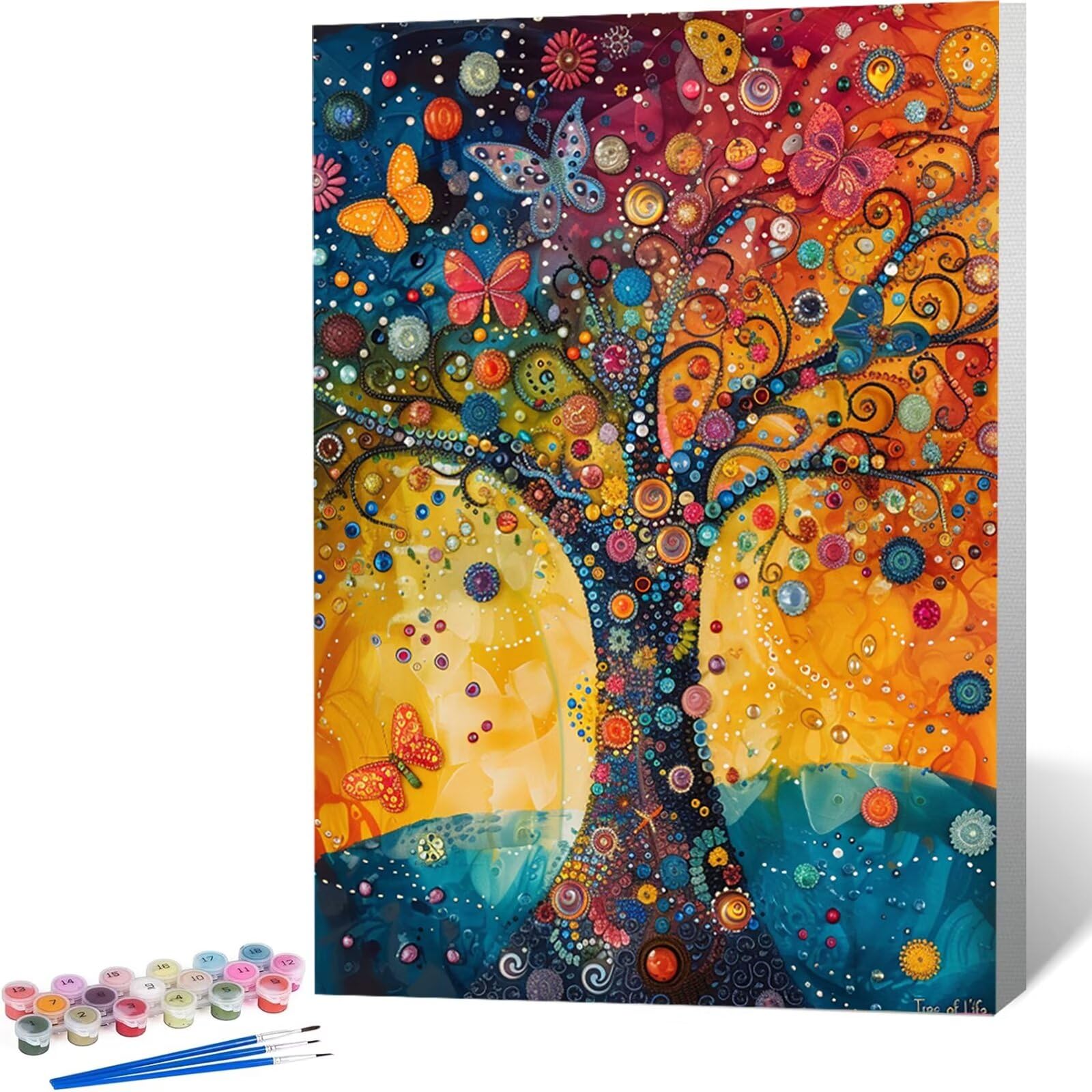絵画(油絵&アクリル) Amazon | paint by numbers 木 数字油絵 塗り絵 手塗り DIY絵