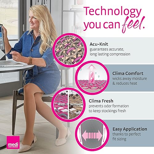 Miniatura 2 de mediven comfort for women 30-40 mmHg, pantorrilla alta, punta cerrada, ébano, IV, estándar