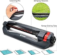 Vista 3 de Eden 96213 Essential Turbo - Aspersor de agua oscilante turbo, cubre hasta 3,600 pies cuadrados, 16 boquillas, base pesada, rango ajustable, paquete