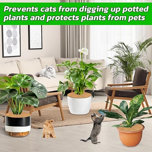 Miniatura 6 de Legigo 4 alfombrillas protectoras de fibra de coco, anillo protector de plantas de árbol de coco natural, anillo de protección de fibra de coco