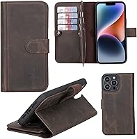 Vista 41 de HARDISTON Funda de piel auténtica de alta calidad hecha a mano para iPhone XR, tarjetero doble, funda magnética desmontable, función atril Marrón