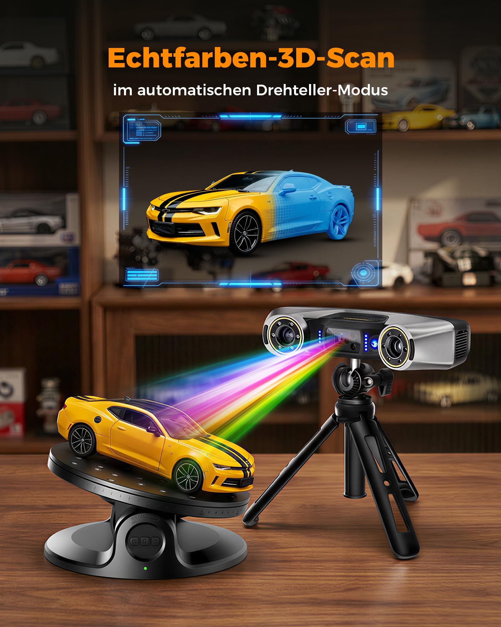 Revopoint MetroY Pro 3D Scanner, Professioneller Blaulaser 3D Laserscanner für 3D-Druck, Reverse Engineering, CAD-Modellierung & Qualitätsprüfung, 0,01 mm Präzision, 62 Linien Vollfeld, Wi-Fi 6