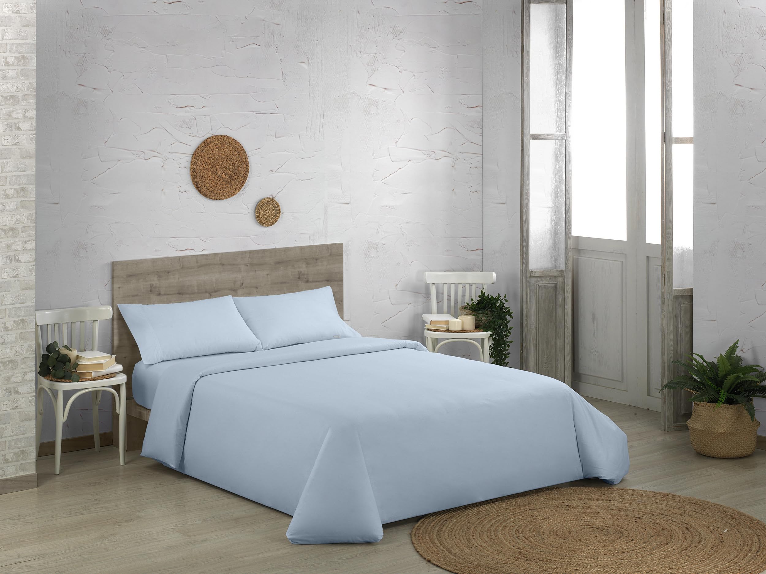 Linge de lit coton biologique 90cm ensemble drap housse plat taie couleur glace