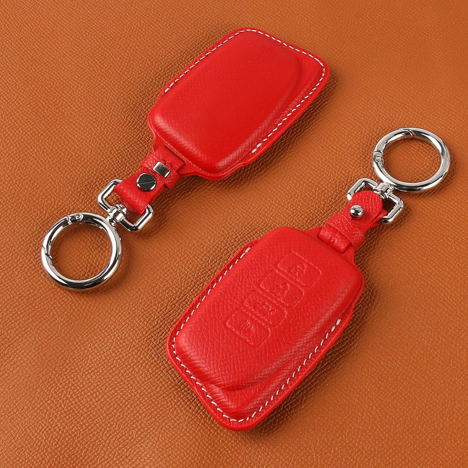 for Lexus Leather Key Fob Cover Case with Keychain Compatible with Lexus RX ES GS LS NX RS GX LX RC LC Smart Key (Red)