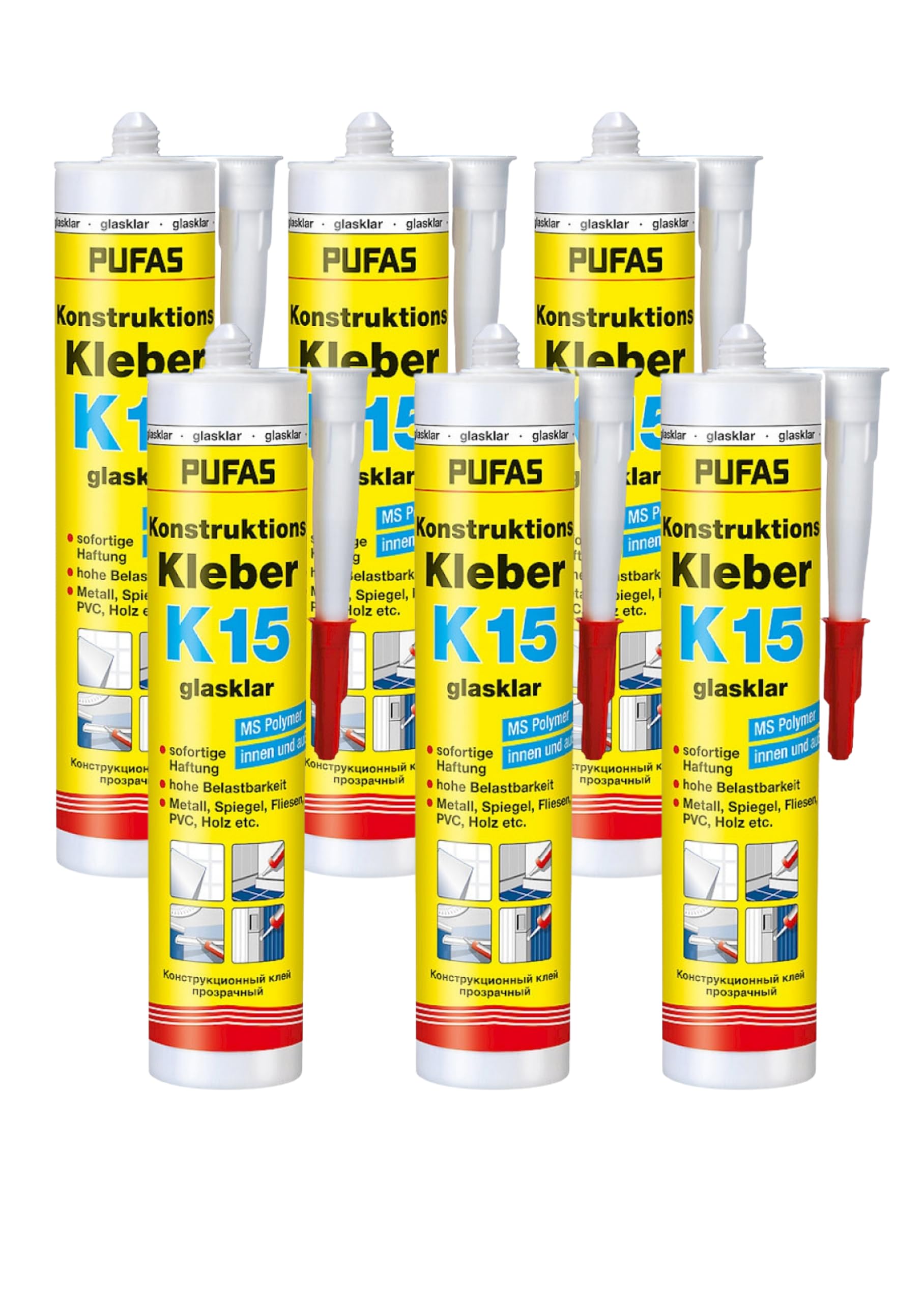 Pufas Konstruktions-Kleber K15 6 x 300g ***Sparpack***