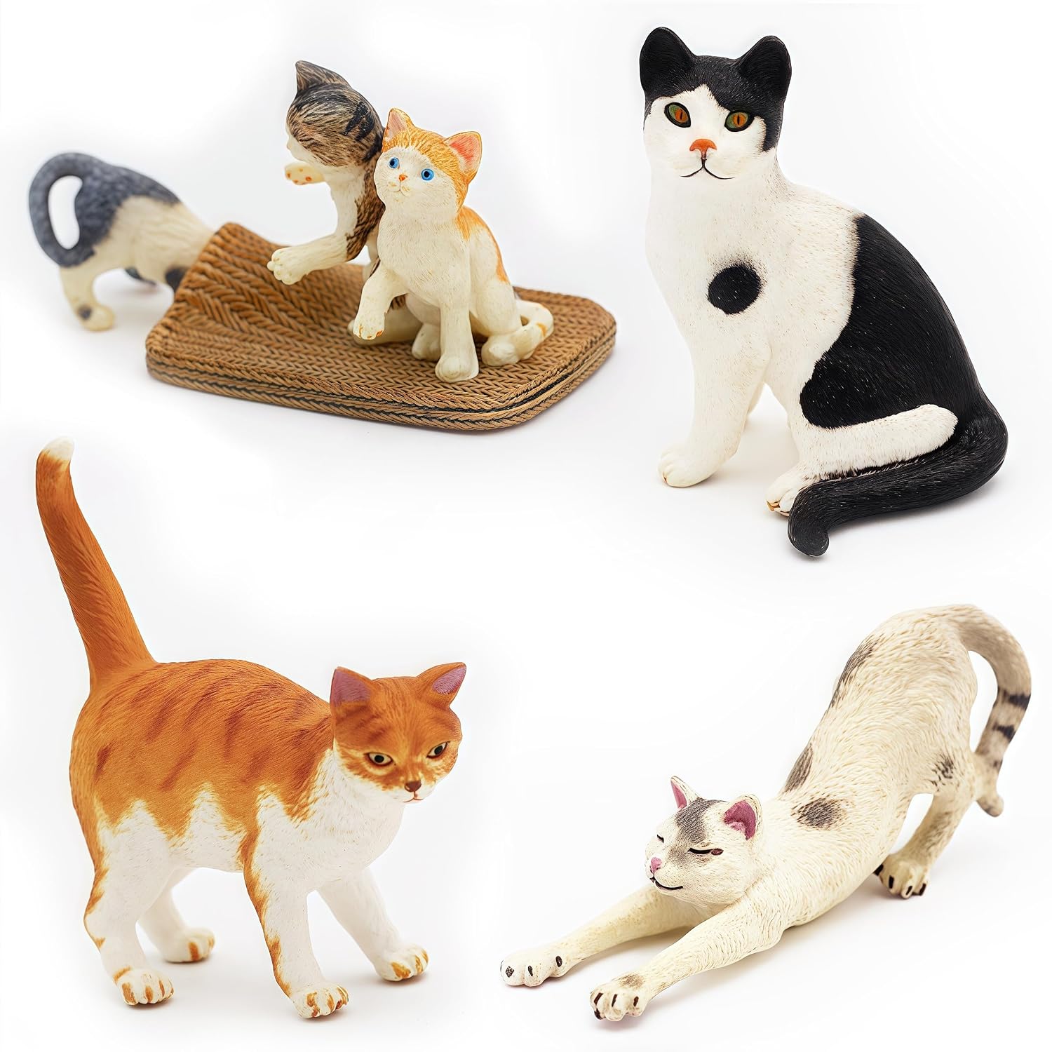Gemini&Genius 6Pcs Cat Toys for Kids, Cat Figurines, Kittens Model Toys image 5