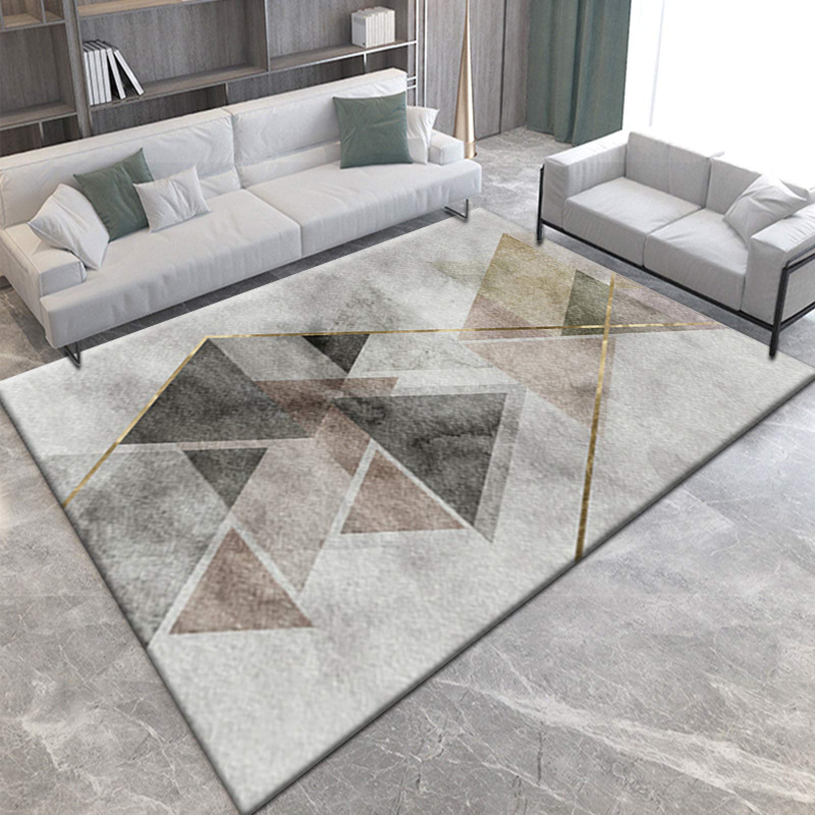 Tapis géométrique 3D grand tapis nordique lavable pour salon chambre 120x160