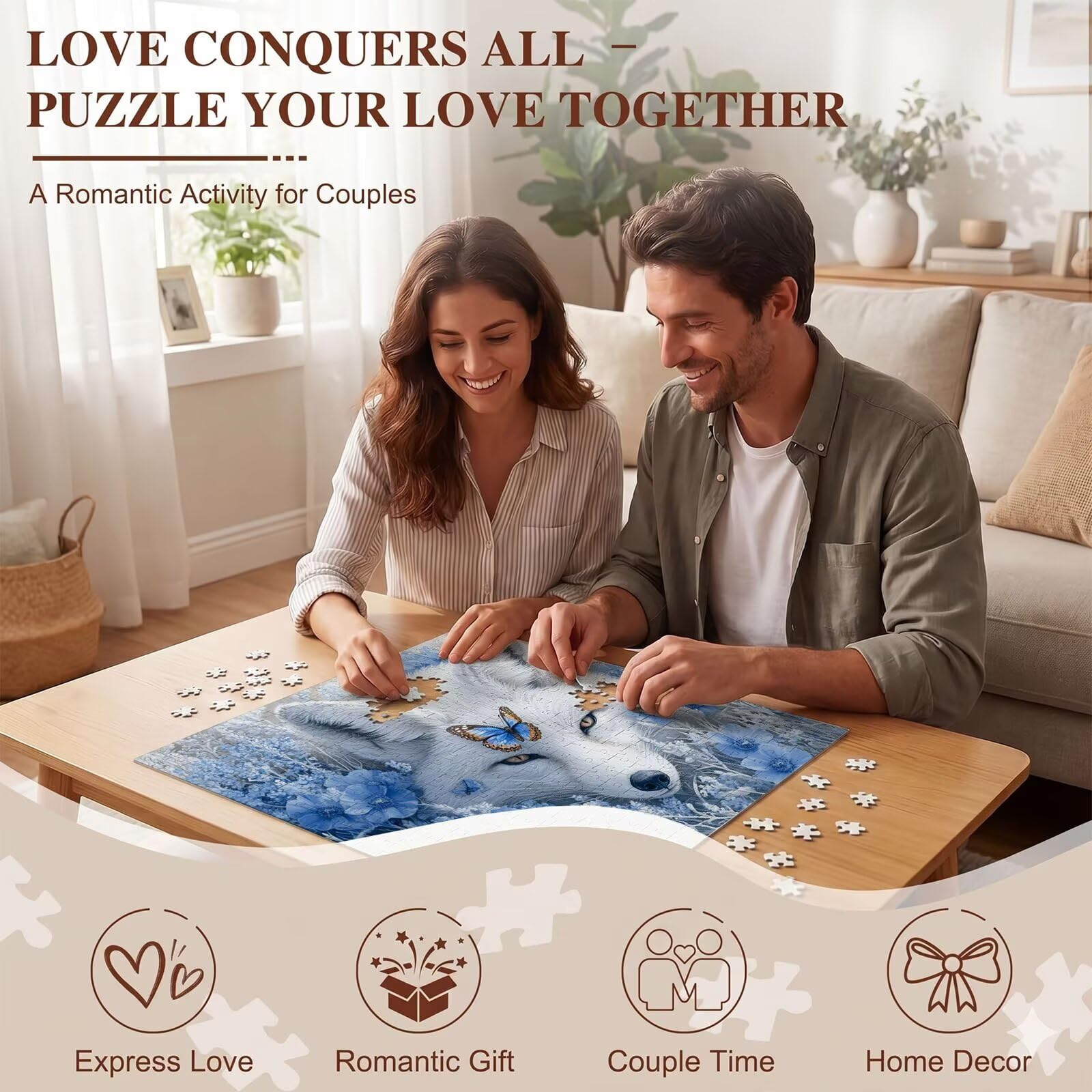 Puzzle 3000 Teile, Holzpuzzle Erwachsene 122 x 81 cm, Kniffliges Denksport Spiel, Großer Puzzlespaß für anspruchsvolle Liebhaber, Familienspiel, Puzzles für Dekor und Geschenk Niedlich Tier f0-565