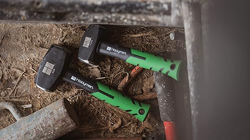 Miniatura 4 de Martillo y mazo de Hooyman con construcción resistente, mango ergonómico antideslizante con empuñadura en H, núcleo de fibra de vidrio, acero de