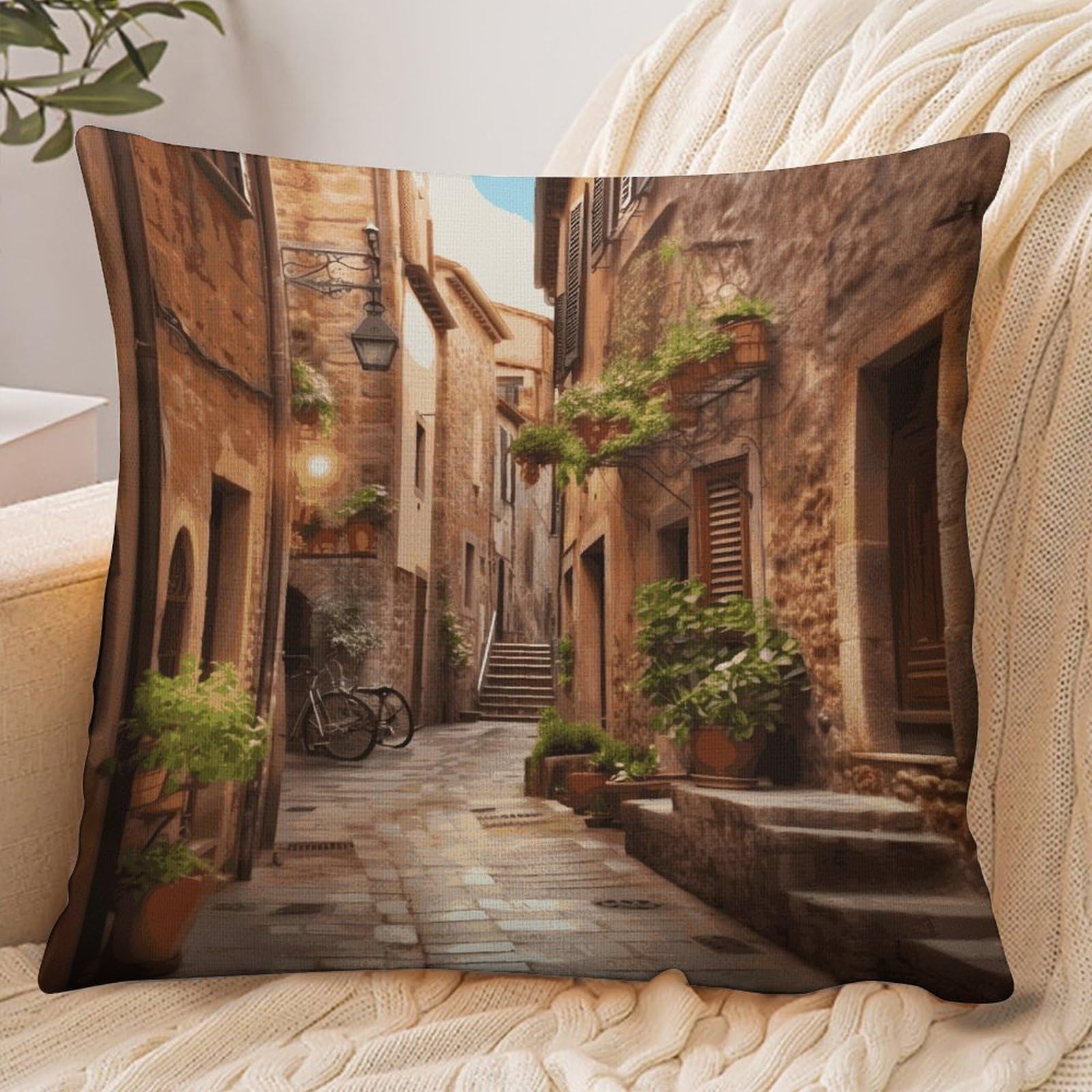 Fekiloot Style Italian Street Pillowcase Pillow Sham Pillow Case