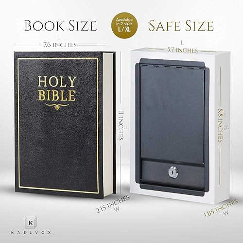 Miniatura 6 de Caja de seguridad falsa para libros, pequeña caja de seguridad con cerradura de llave, caja fuerte oculta a simple vista - Cajas de seguridad de