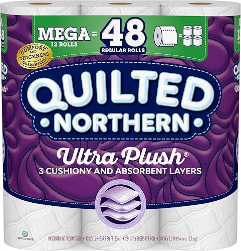 Miniatura 8 de Quilted Northern Papel Higiénico Ultra Suave, 32 Mega Rollos = 128 Rollos Regulares, Papel de Baño de 3 Capas (El Empaque Puede Variar), 8 Unidades