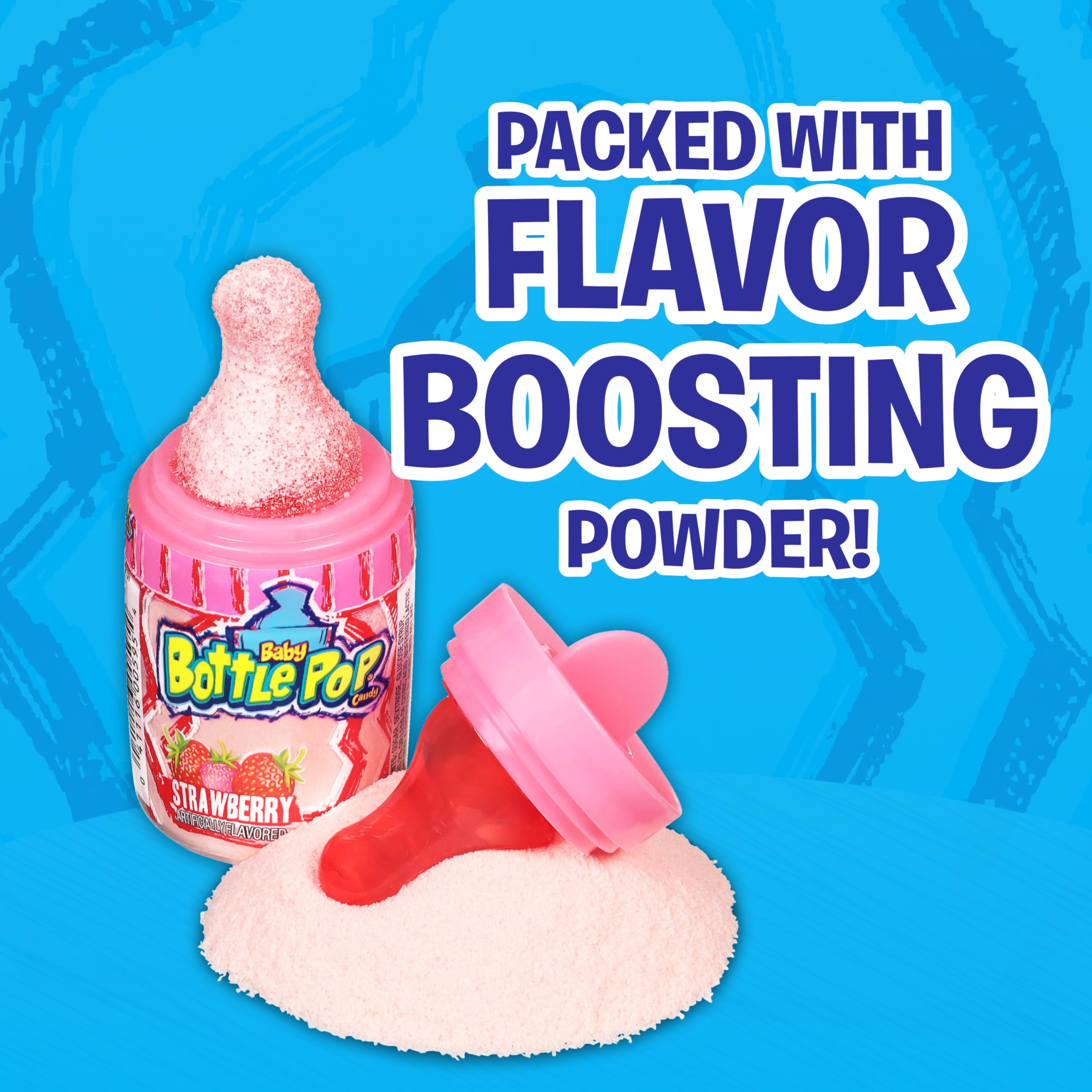 Baby Bottle Pop Paquete variado de fiesta de regreso a la escuela – 10 paletas envueltas individualmente con salsa de azúcar en polvo en varios sabores frutales – Caramelos/suministros divertidos para