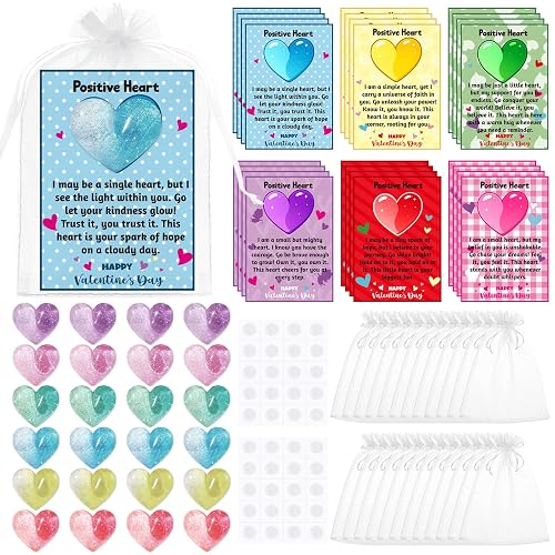 Vicenpal 24 Set Valentine Pocket Hug Token Bulk Colorful Heart
