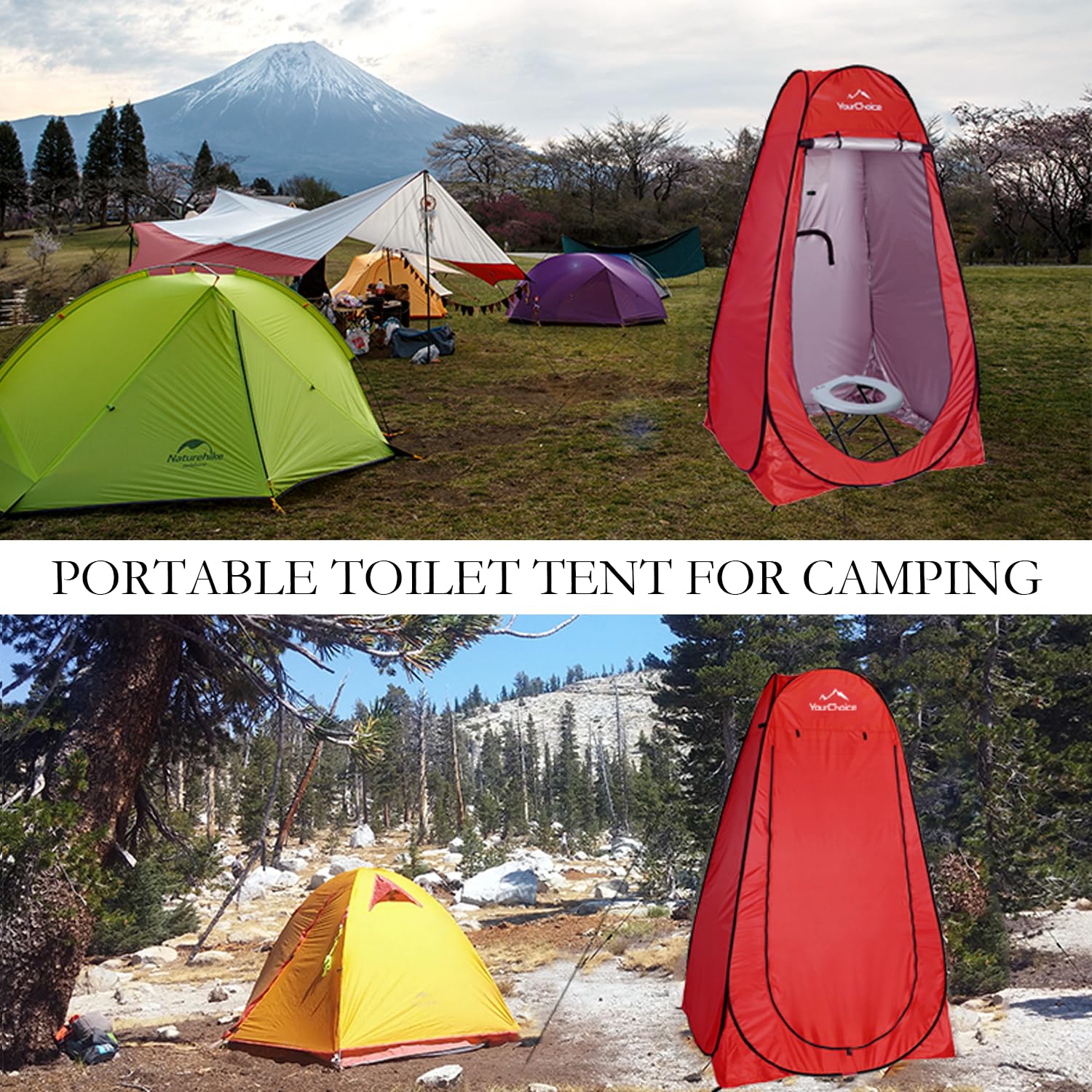 Your Choice Sichtschutzzelt – Pop-Up-Dusche, Wechsel-WC-Zelt, tragbar, Camping, Privatsphäre, Zimmer, 1,8 m hoch, mit Tragetasche für drinnen und draußen