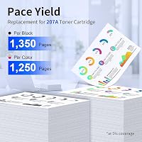 Lemero 207A Toner szett HP Color LaserJet Pro m283fdw m255dw m282nw nyomtatóhoz, 4 db (CMYK) 3
