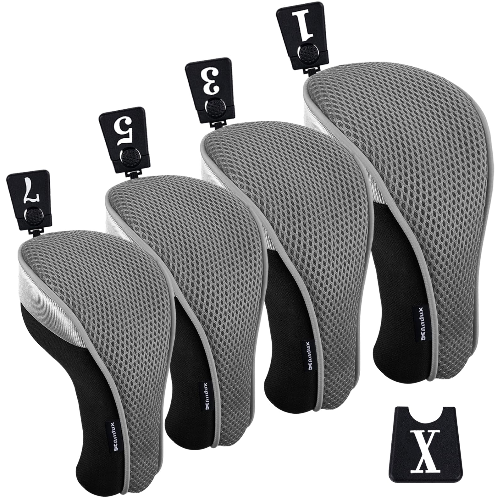 Andux Set di 4 copri mazze da golf da 460 cc per mazze da fairway in legno