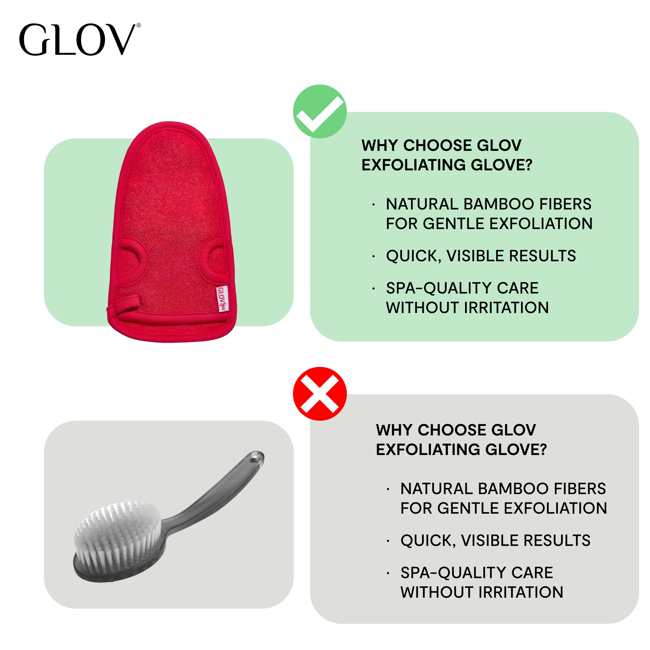 GLOV Skin Smoothing ciało masaż rękawiczki 1 szt. Smooth Red/Rot