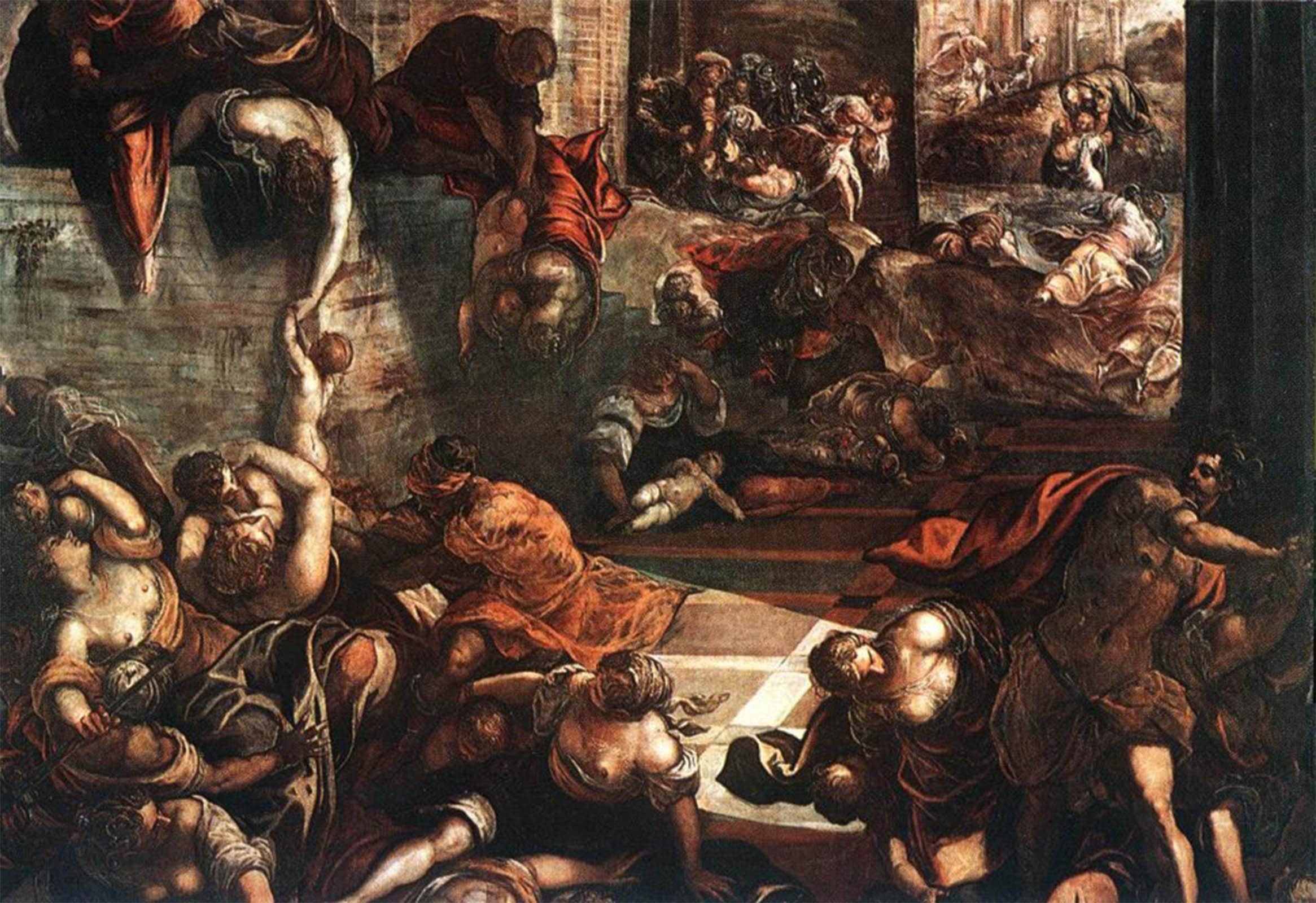 ARTXLXXBN Famous Print Painting Colorful Art Print the Slaughter of the Innocents by Jacopo Robusti Tintoretto Canvas Art Decorations for Home Decor 60x90cm