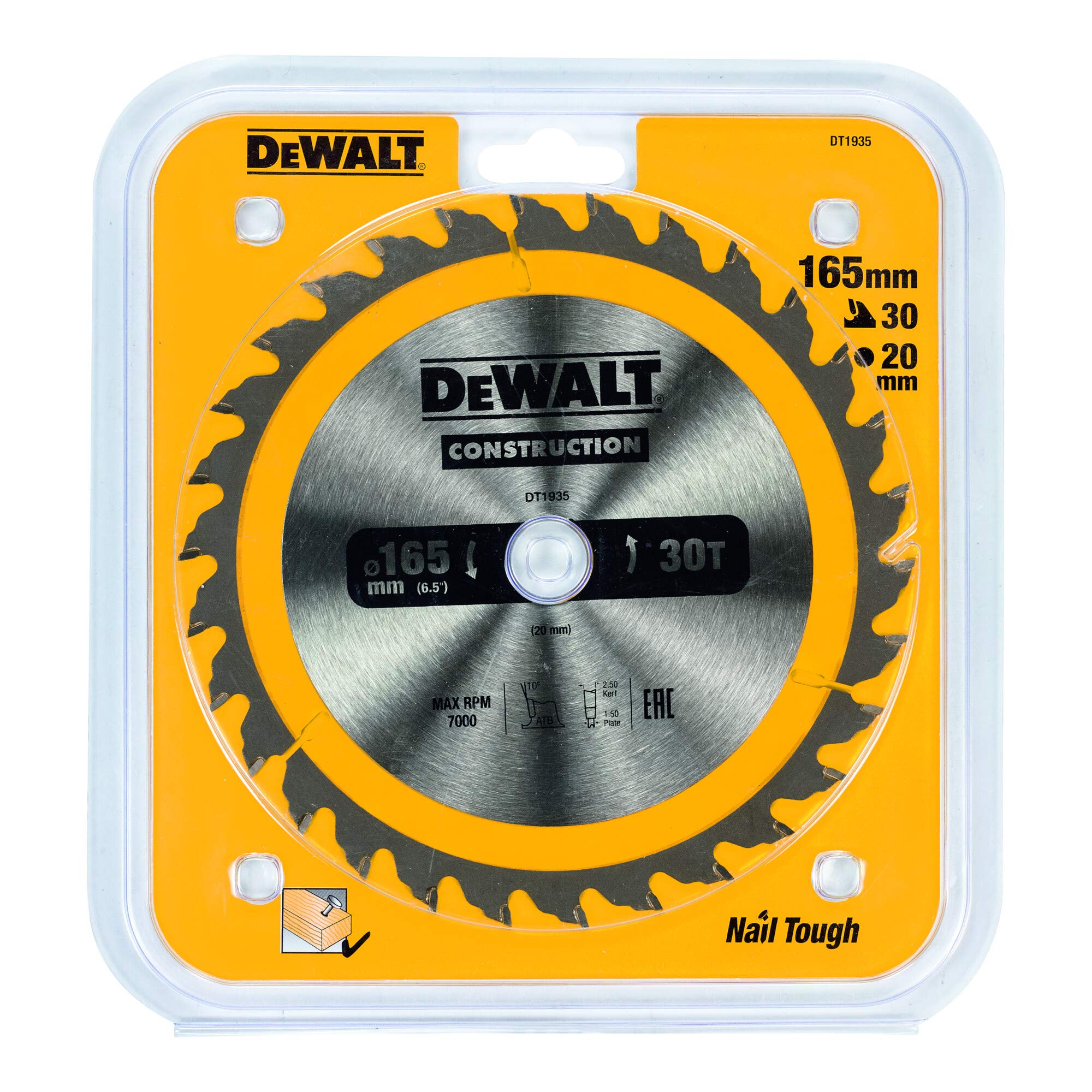Piła Tarczowa z Widią 165mm x 30z x 20mm DT1935 DeWalt