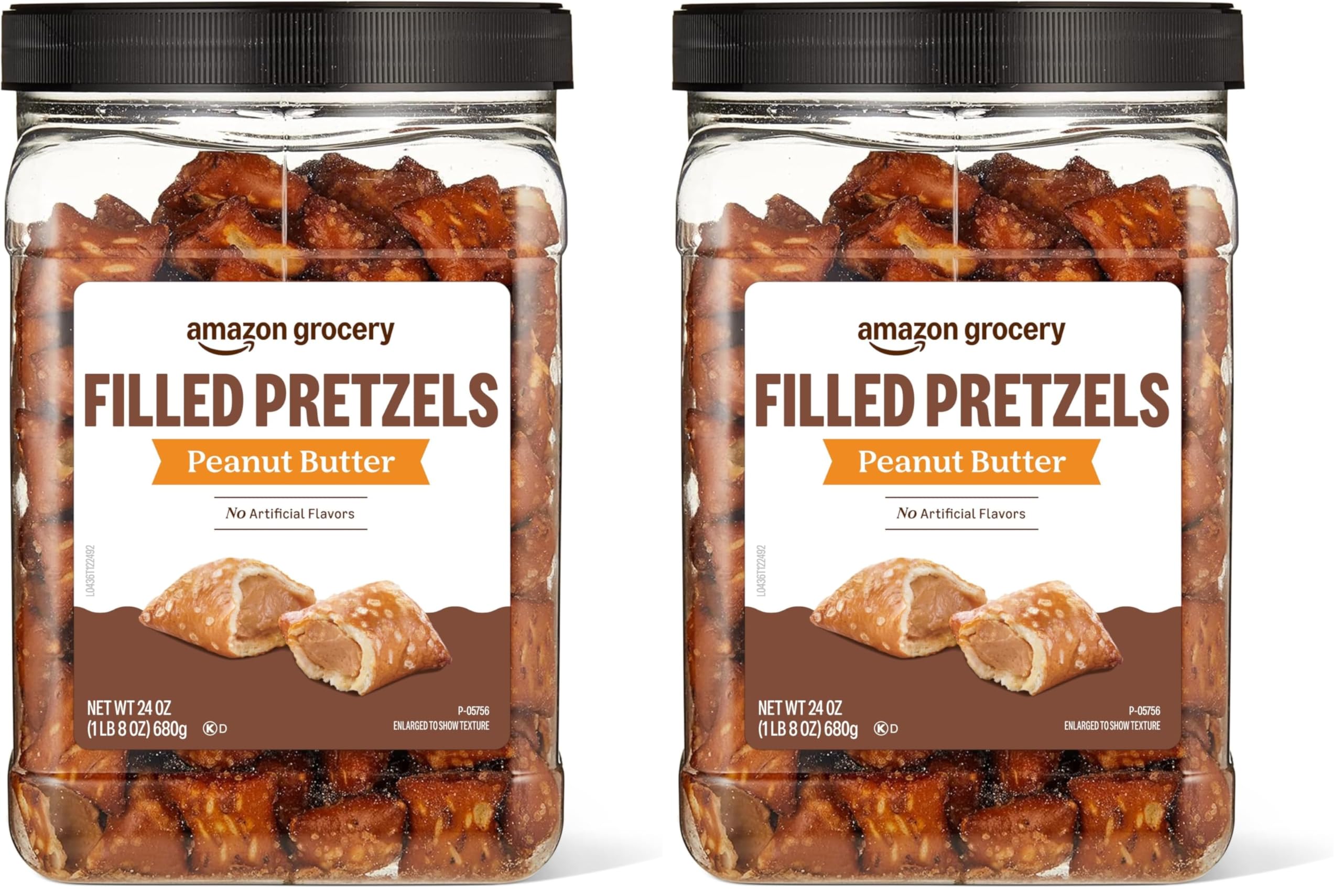 Amazon Grocery, Peanut Butter Filled Pretzels, 24 Oz (Pack of 2) 24 Ounce (Pack of 2)