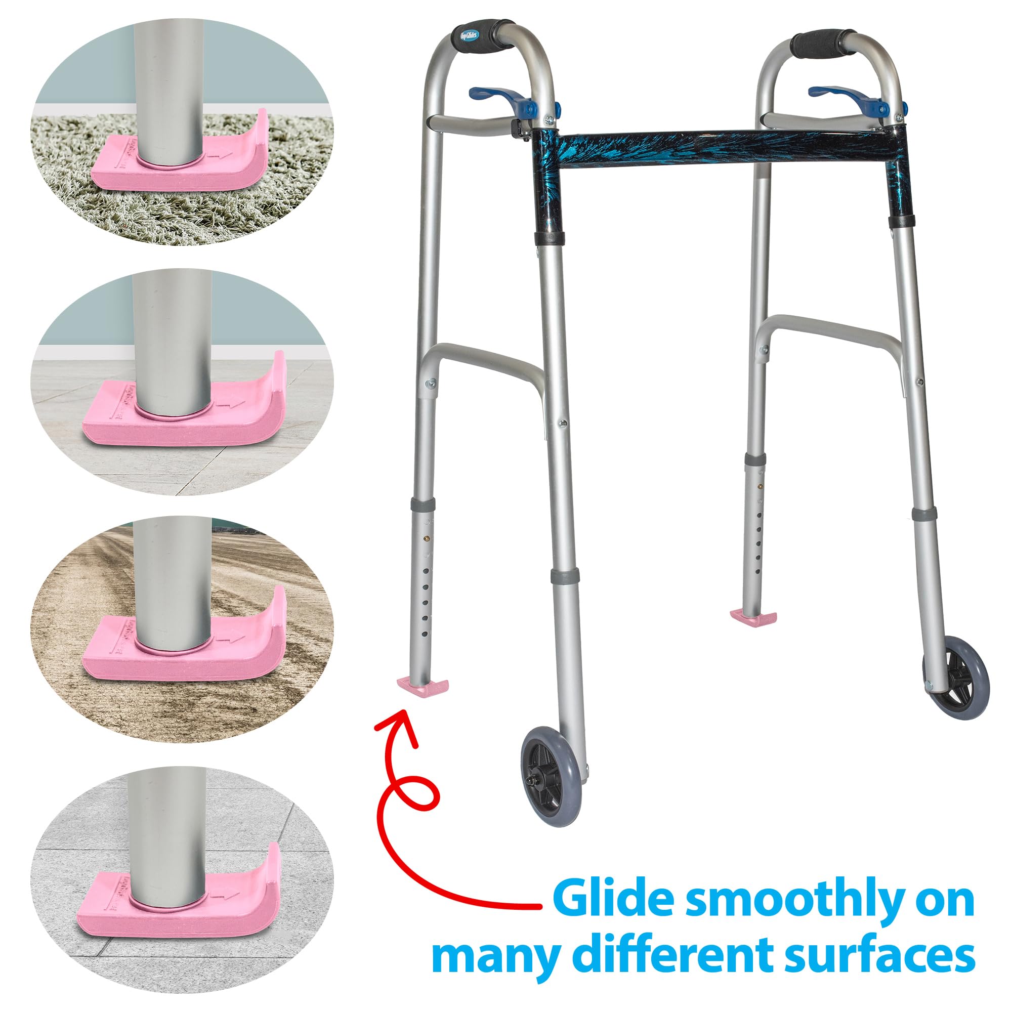 Bundle: Top Glides Flexfit Universal Ski Glides with GlidePads (Pink) — Amazon image 7