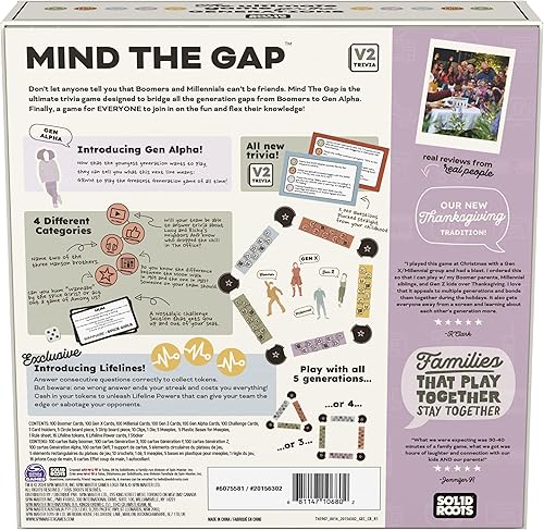 Miniatura 5 de Spin Master Games, SolidRoots Mind The Gap Ultimate Connections, exclusivo de Tienda, Trivia para generaciones, incluyendo Gen Alpha, noche de