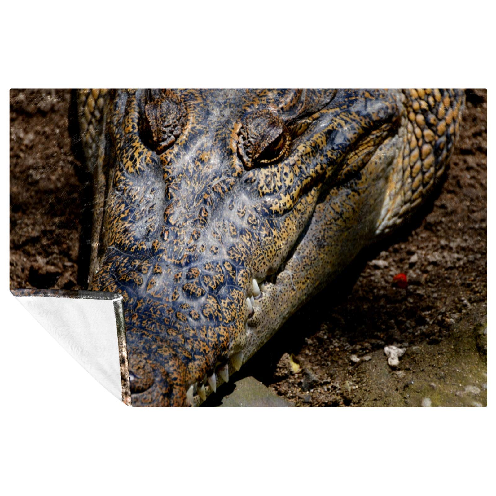 Couverture douce et chaude contre le froid plaid crocodile lit
