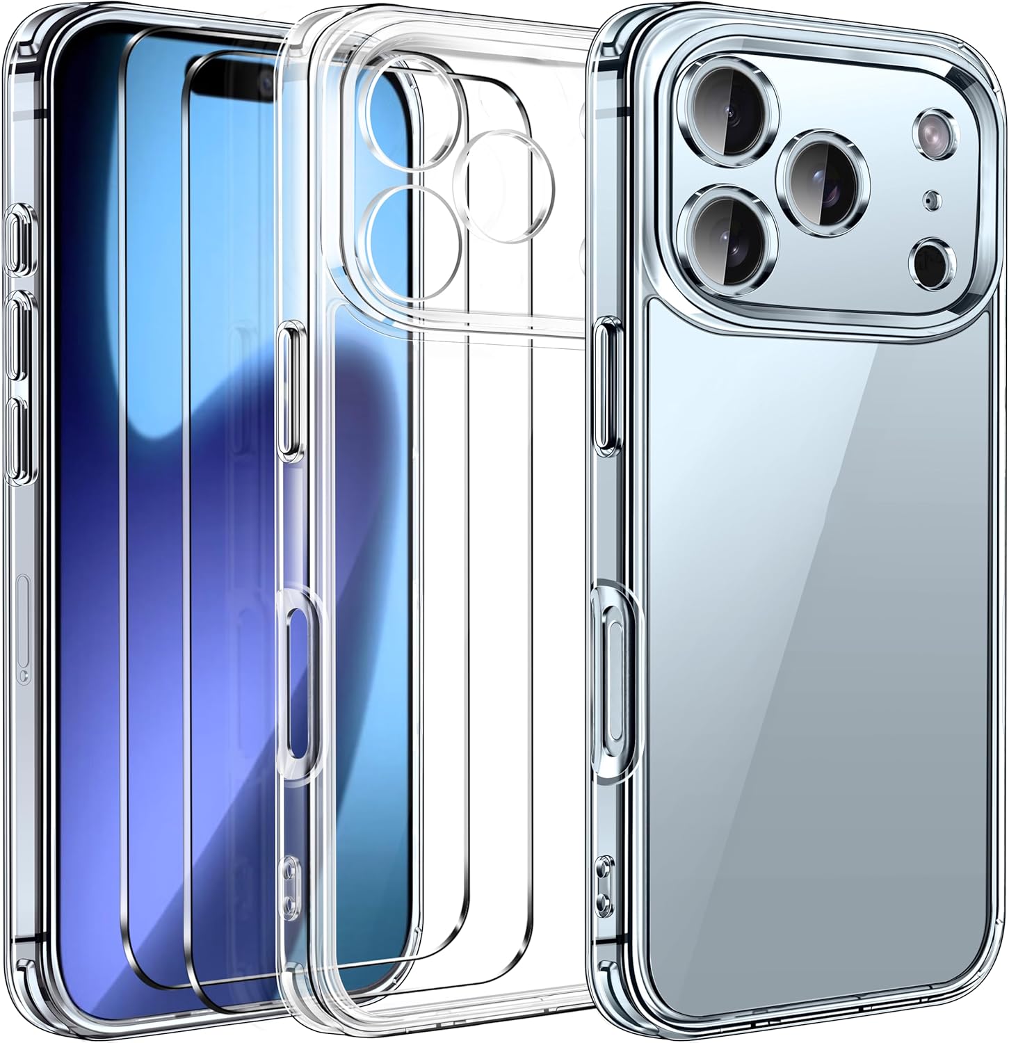 ivoler 3-in-1 Clear Case Designed for iPhone Pro Max 6.9” 2025 with 2 Pack Tempered Glass Screen Pr… ivoler 3-in-1 Clear Case Designed for iPhone Pro Max 6.9” 2025 with 2 Pack Tempered Glass Screen Pr…