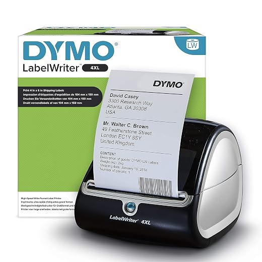 Dymo LabelWriter 4XL Label Printer, Prints up to 10cm Wide Labels, USB Connected