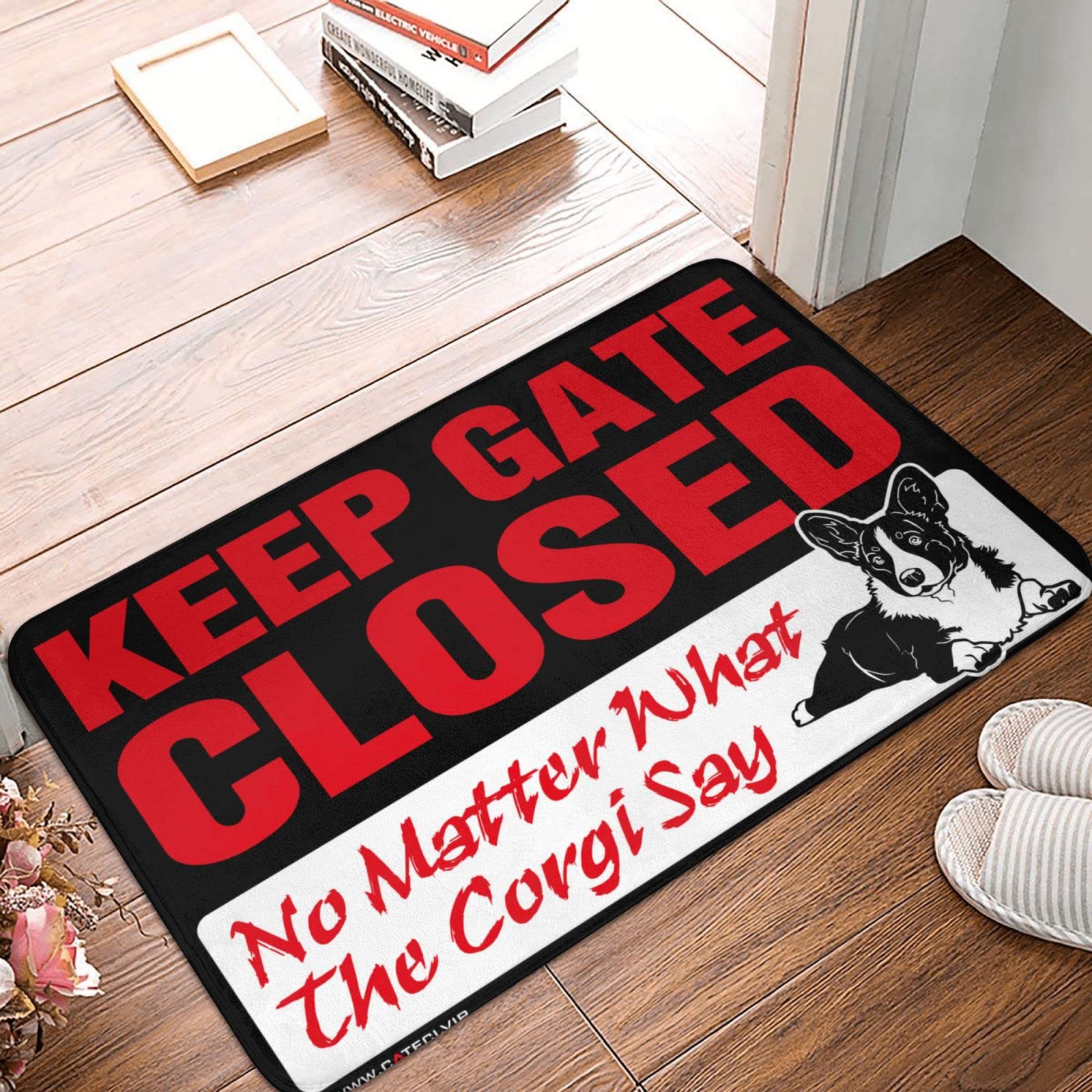 Paillasson d'entrée extérieure Corgi tapis de bienvenue d'hiver 50x80 pour cuisine