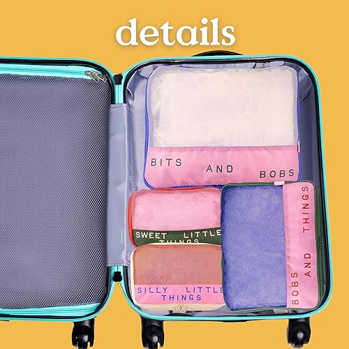 Vista 4 de ban.do Getaway - Juego de cubos de embalaje de poliéster y malla, incluye 4 organizadores de equipaje plegables en varios tamaños, brocas y bobinas