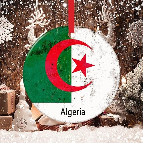 Vista 62 de Chipre - Adornos colgantes para árbol de Navidad, bandera nacional de Chipre, adornos de cerámica para decoraciones de Navidad, regalo de viajero